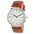 Arvo White Time Sawyer Watch - Silver - Brown Leather