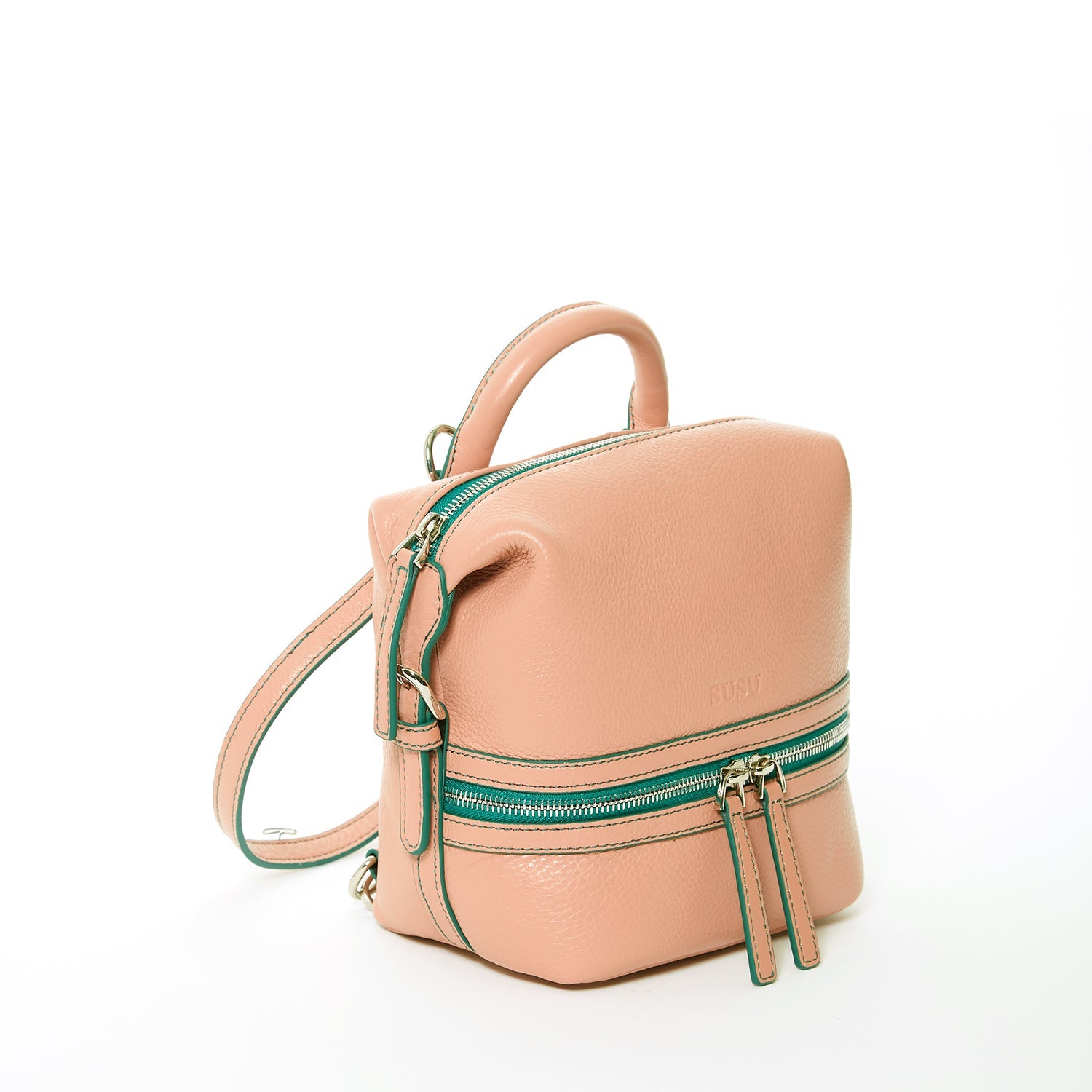 Ashley Small Pink Leather Backpack Purse