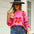 Flower Print Winter Women Casual Sweater Loose New Jumper O Neck