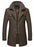 Mens Layered Collar Button Front Mid Length Coat