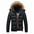 Mens Two Tone Puffer Jacket with Removable Hood